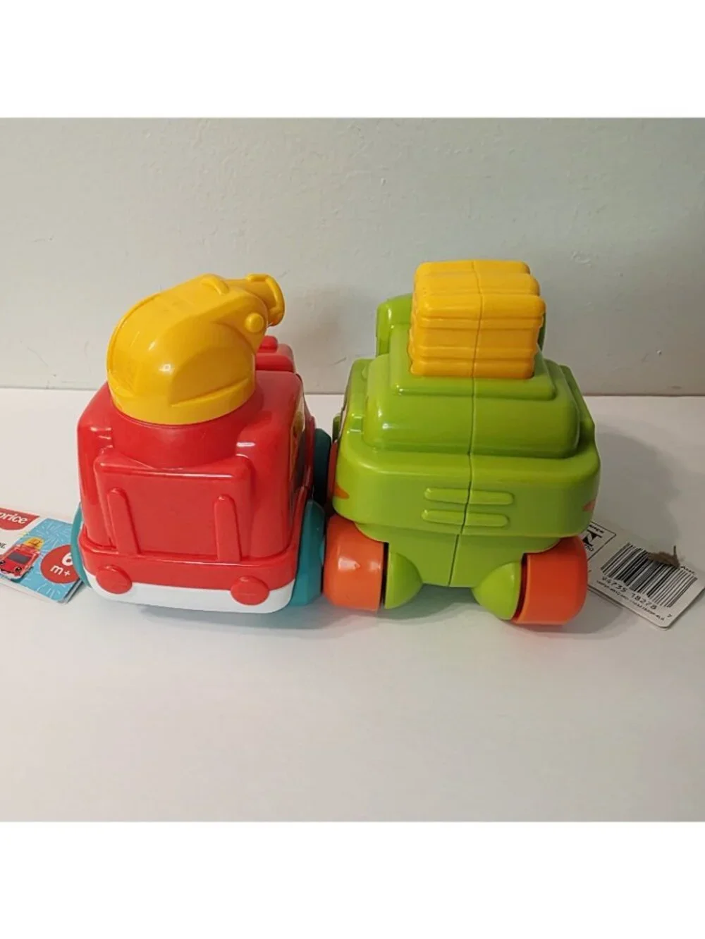 2 Fisher Price Rollin' Tractor Chime Fire Truck Push-Along Infant Toddler Toys